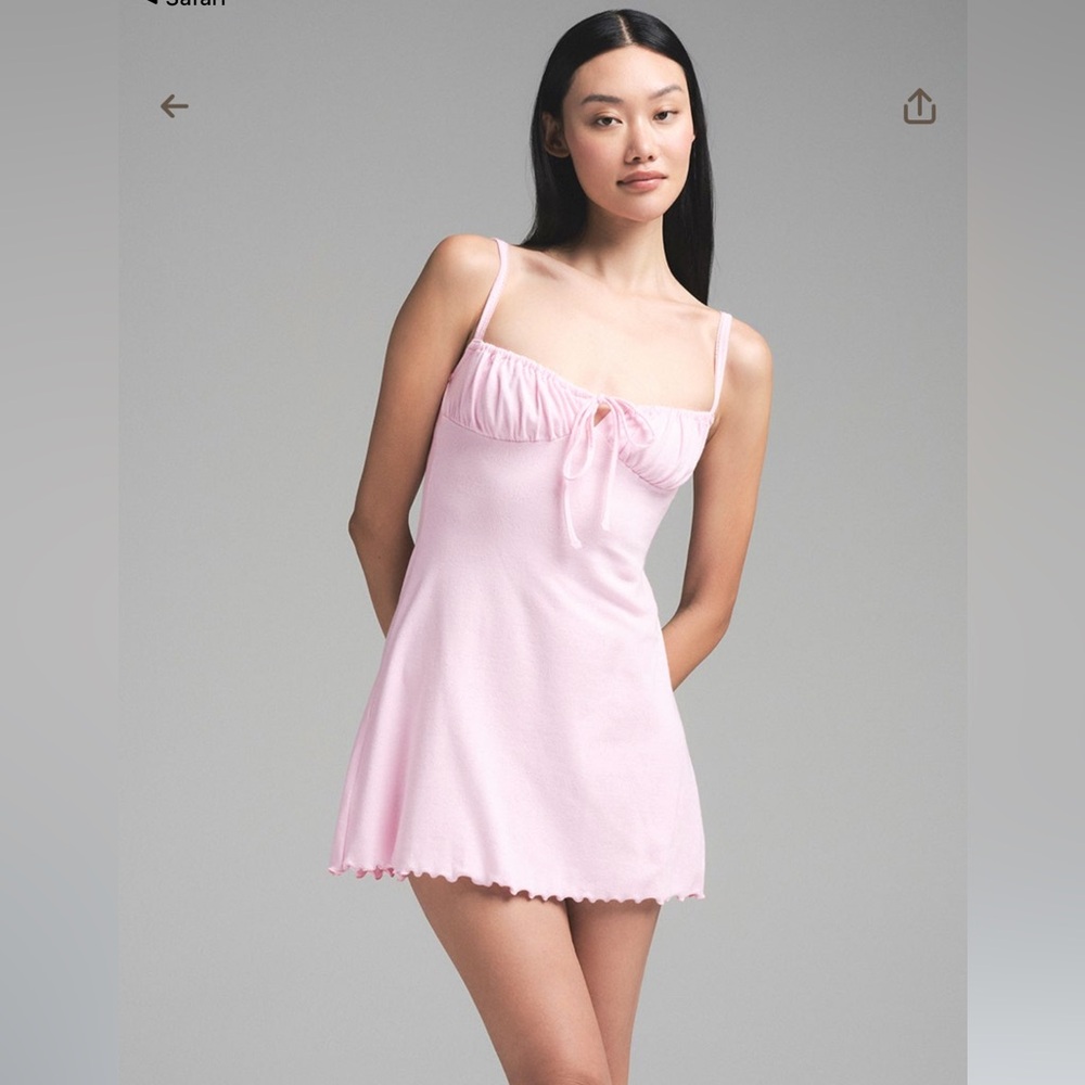 Skims Mini Dress - Cherry Blossom Pointelle (Small)